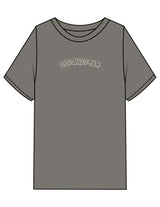 The Mens Heavyweight Tee - Washed Gray - 1800-SF - Center Chest & Back Stacked - Printed - Off White