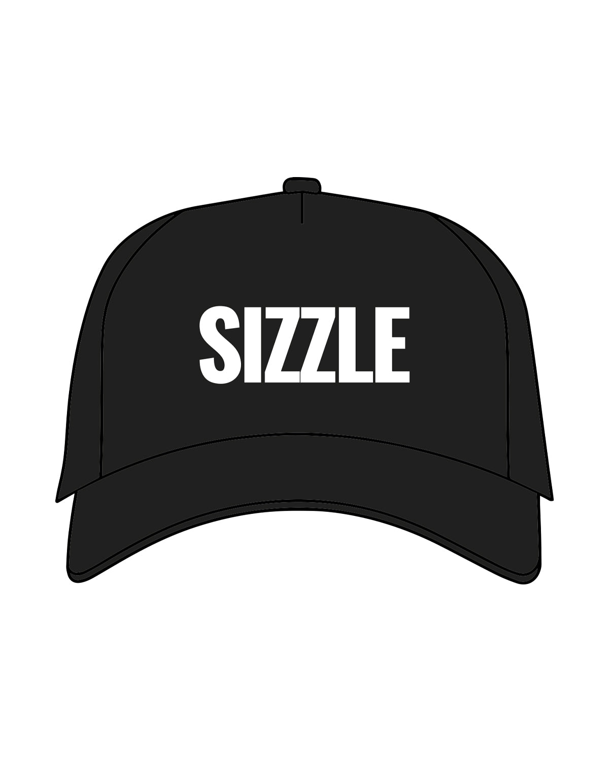 The Foam Trucker - Black - Sizzle - Front Center - White