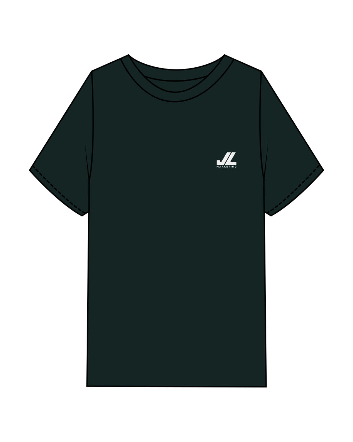 The Mens Heavyweight Tee - Pine Green - JL Marketing - Left Chest & Back Image - Printed - Off White