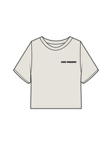 The Heavyweight Crop Tee - Washed Bone - Core Precision - Left Chest & Center Back - Printed - Washed Black