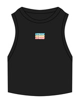 The Ribbed Crop Tank - Black - Uprise Hot Yoga - Center  Chest - Embroidered - Full Color
