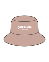 The Bucket Hat - Clay - Cafe Elysa - Center Crown - Embroidered - White