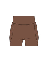 The Womens Sporty Pocket Short - Brown - Bodicore - Back Waistline - Printed - White
