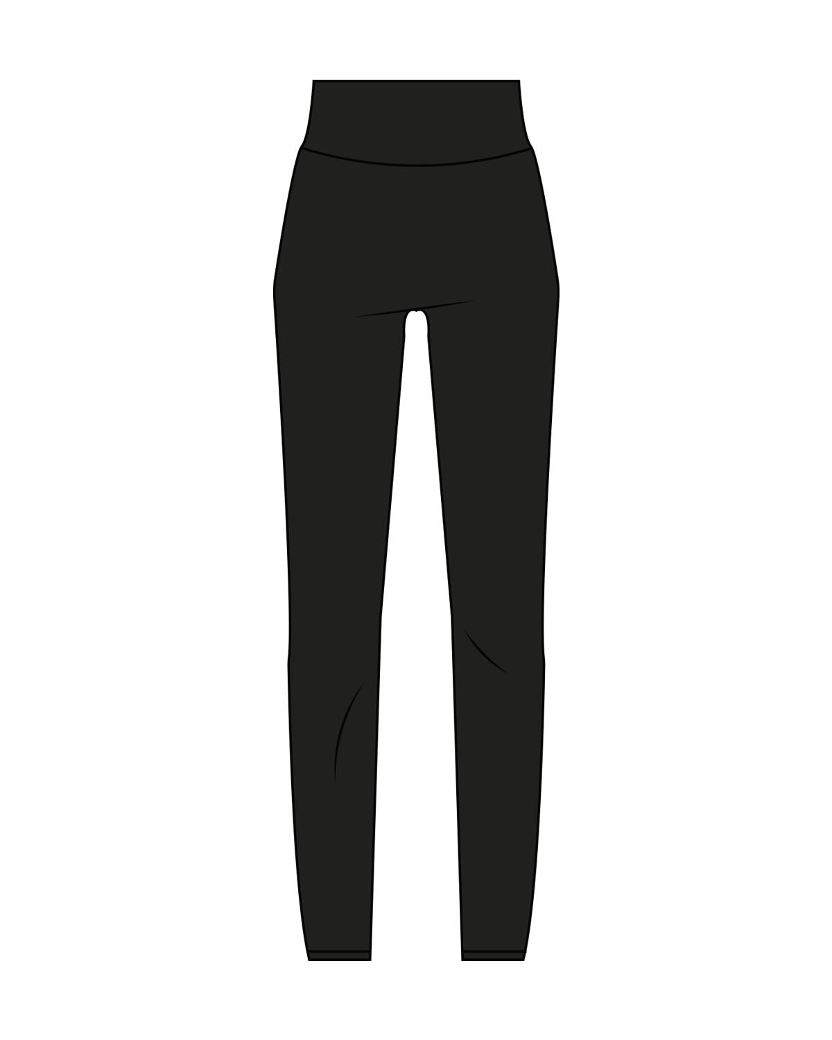 The Basic Legging - Black - Move Madly - Center Back - Printed - White