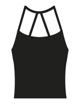 The Womens Sporty Tank - Black - Rush Cycle Studio - Back Stacked - Printed - Full Color