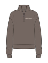 The Womens 1/4 Zip - Washed Gray - TML - Left Chest - Printed - Off White