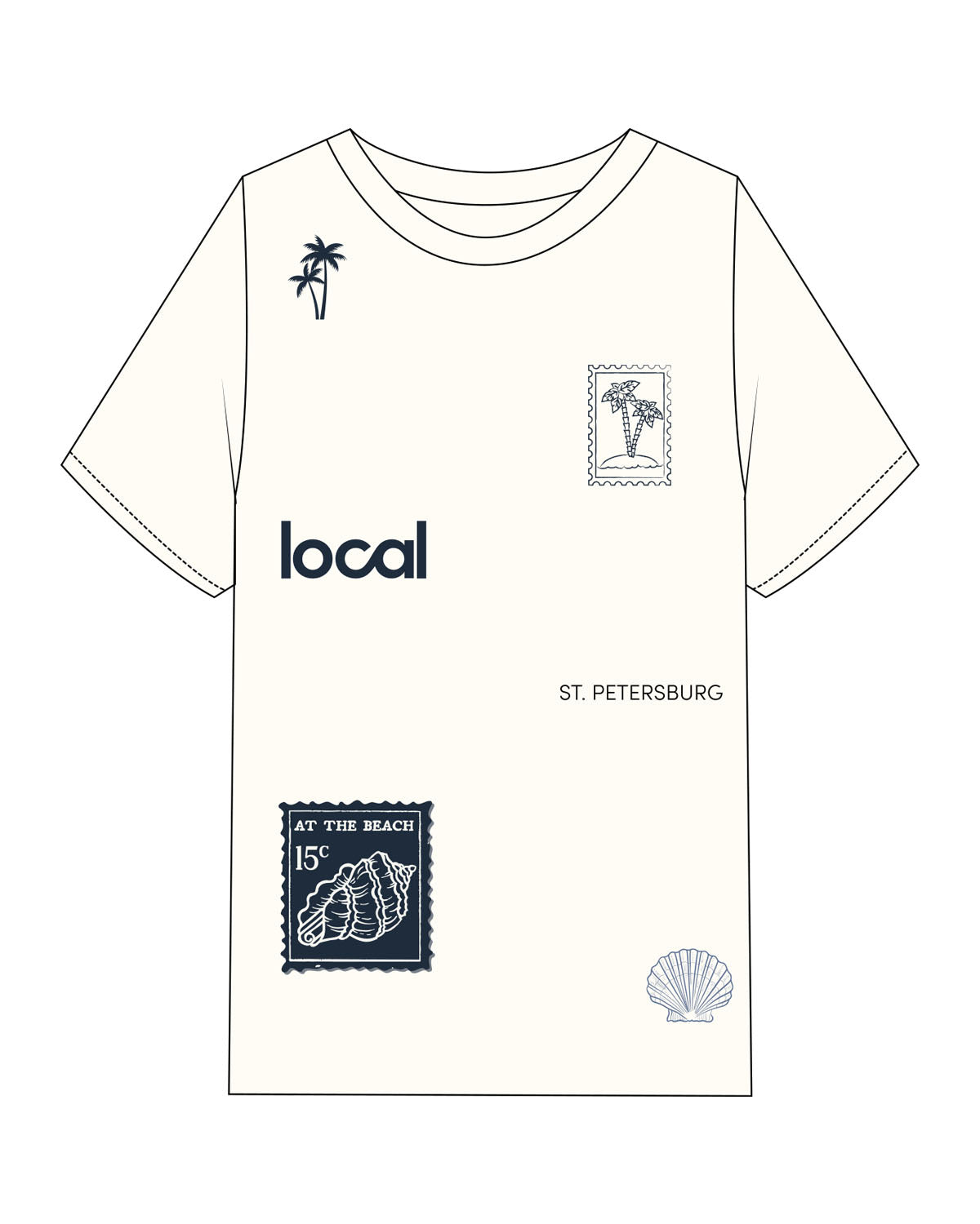 The Mens Heavyweight Tee - Off White - Local Lagree - Full Front - Printed - Full Color