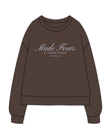 The Recycled Unisex Crewneck - Brown - M4Lagree - Center Chest Stacked & Center Back Neckline Script - Printed - Light Blue