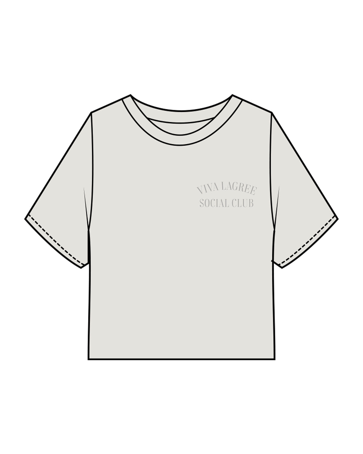 The Heavyweight Crop Tee - Washed Bone - Viva Lagree - Left Chest Stacked & Back Stacked - Tone on Tone