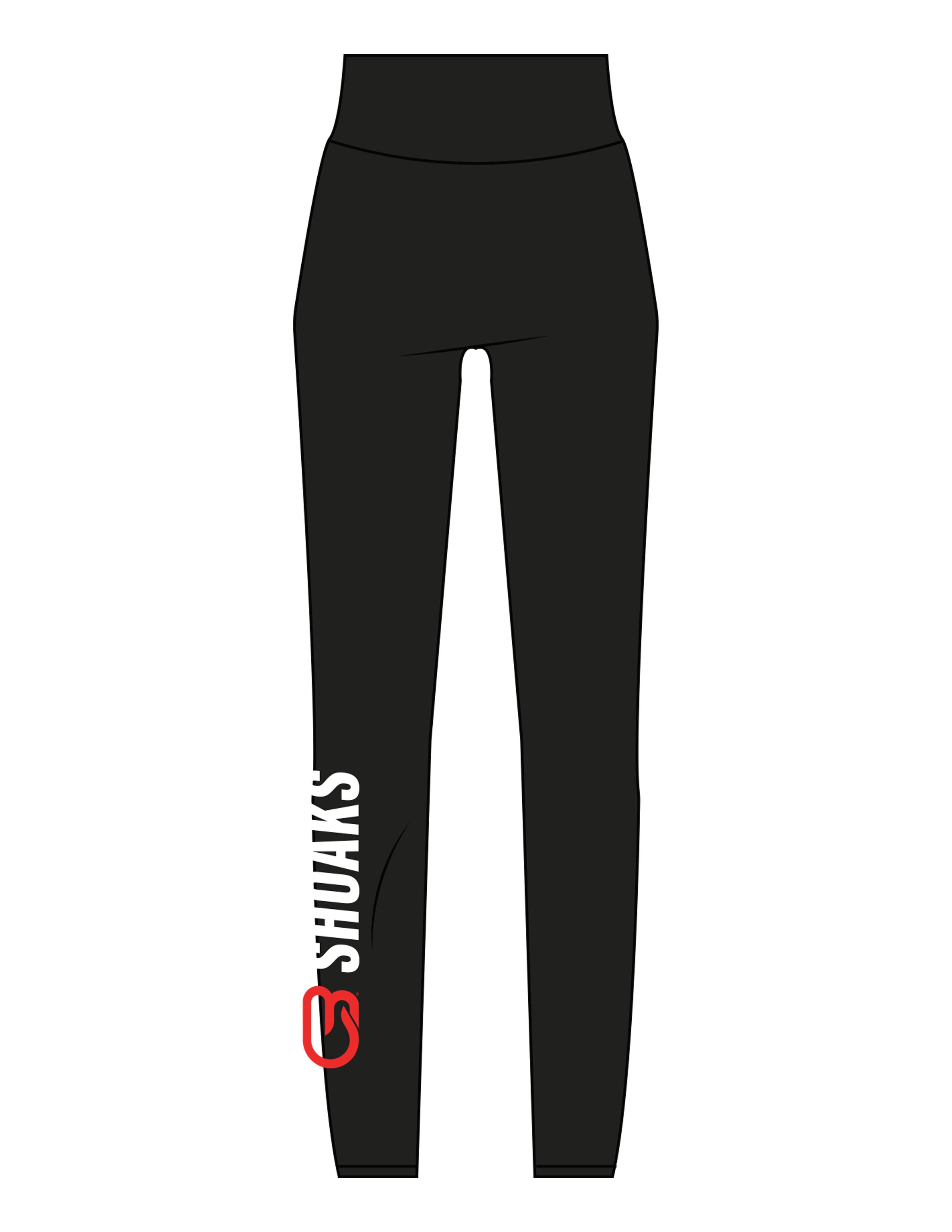 The Basic Legging - Black - Pineda Fitness LLC - Right Leg - Printed - Full Color