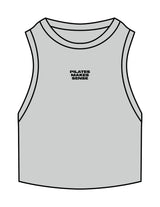 The Ribbed Crop Tank - Storm - Sense Pilates - Center Chest Stacked - Embroidered - Black