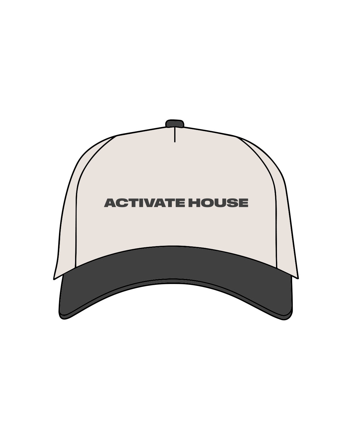 The Canvas Cap - Natural / Coal - Activate House - Center Crown - Printed - Coal