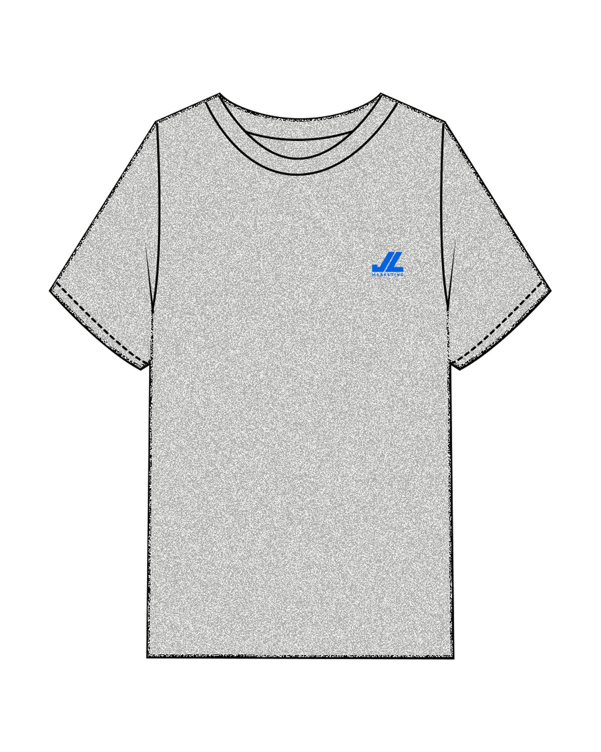 The Mens Heavyweight Tee - Heather - JL Marketing - Left Chest & Back Image - Printed - Blue