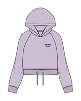 The Cropped Drawstring Hoodie - Lilac - SOUL YOGA - Left Chest Stacked - Embroidered - Plum