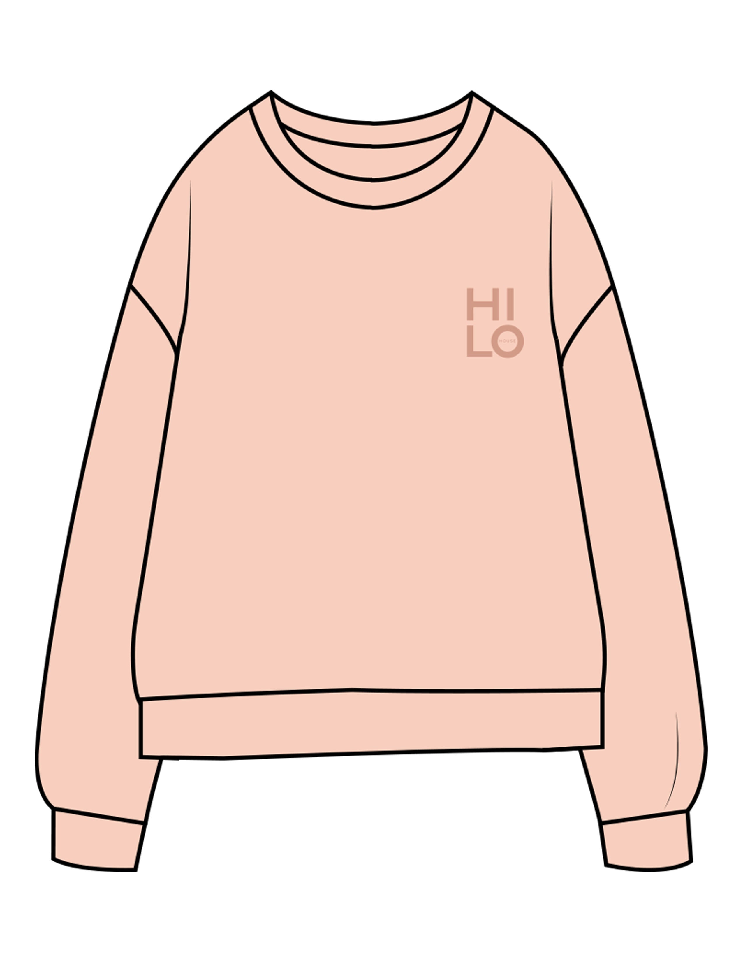 The Midweight Unisex Crewneck - Washed Rose - HiLo - Left Chest & Back Stacked "SORRY" - Printed - Tone on Tone