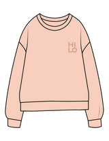 The Midweight Unisex Crewneck - Washed Rose - HiLo - Left Chest & Back Stacked "SORRY" - Printed - Tone on Tone