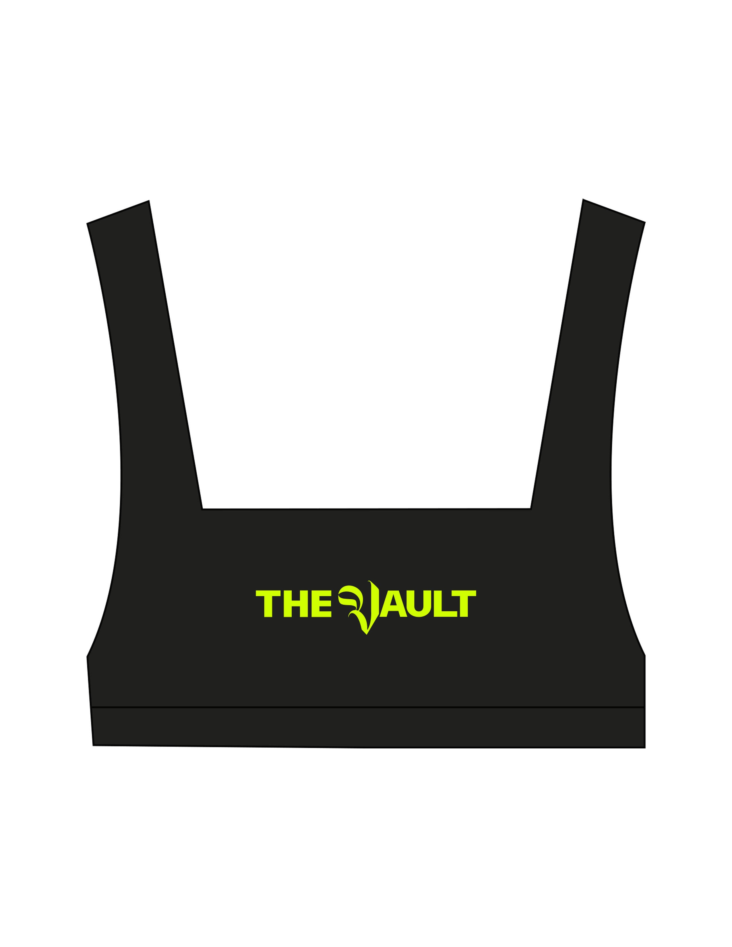 The Box Cut Bra - Black - The Vault - Center Chest - Printed - Yellow Green