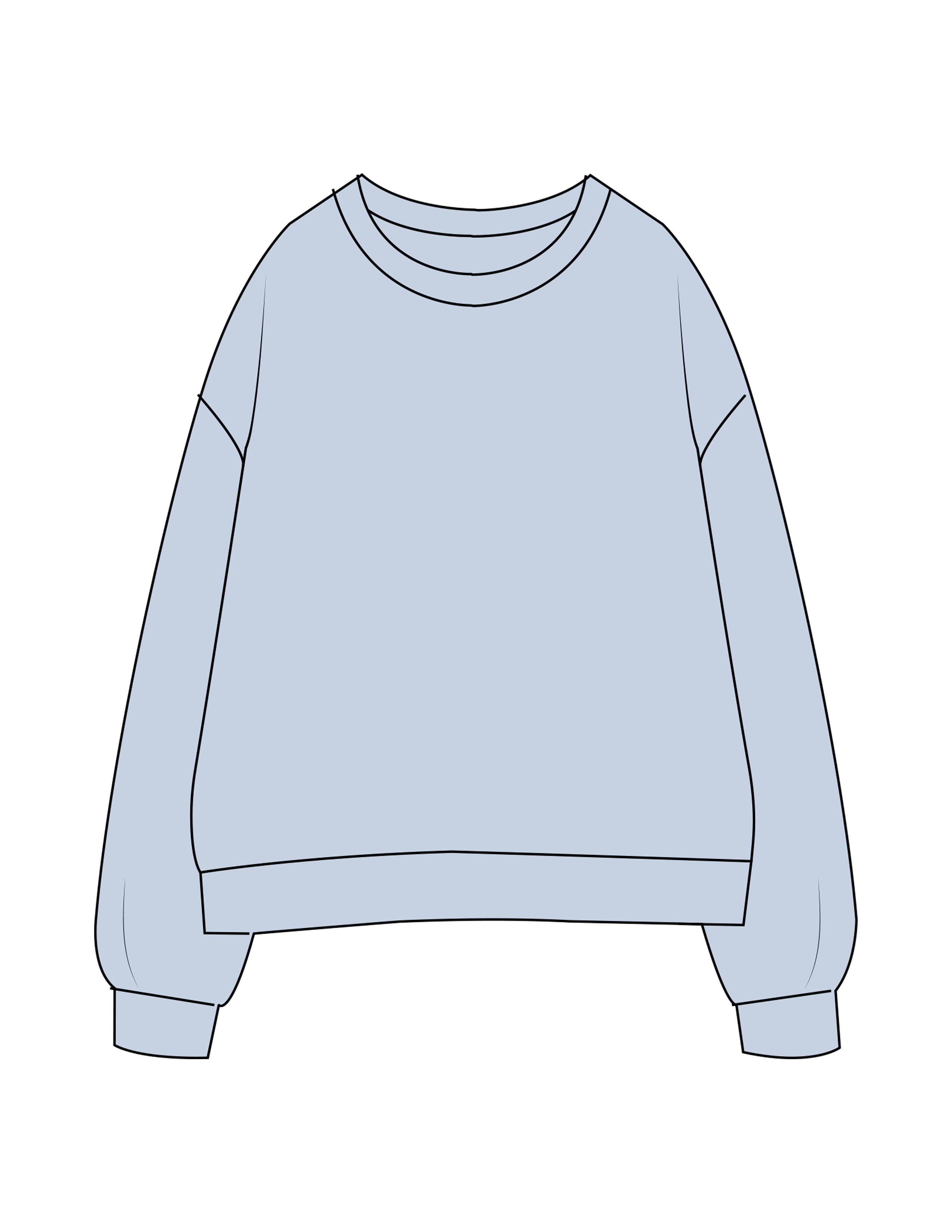 The Womens Crewneck - Powder - The Wild OM - Back Stacked - Printed - White