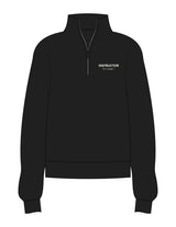 The Womens 1/4 Zip - Black - Ritual Reform - Left Chest "INSTRUCTOR" & Back Stacked - Printed - Off White