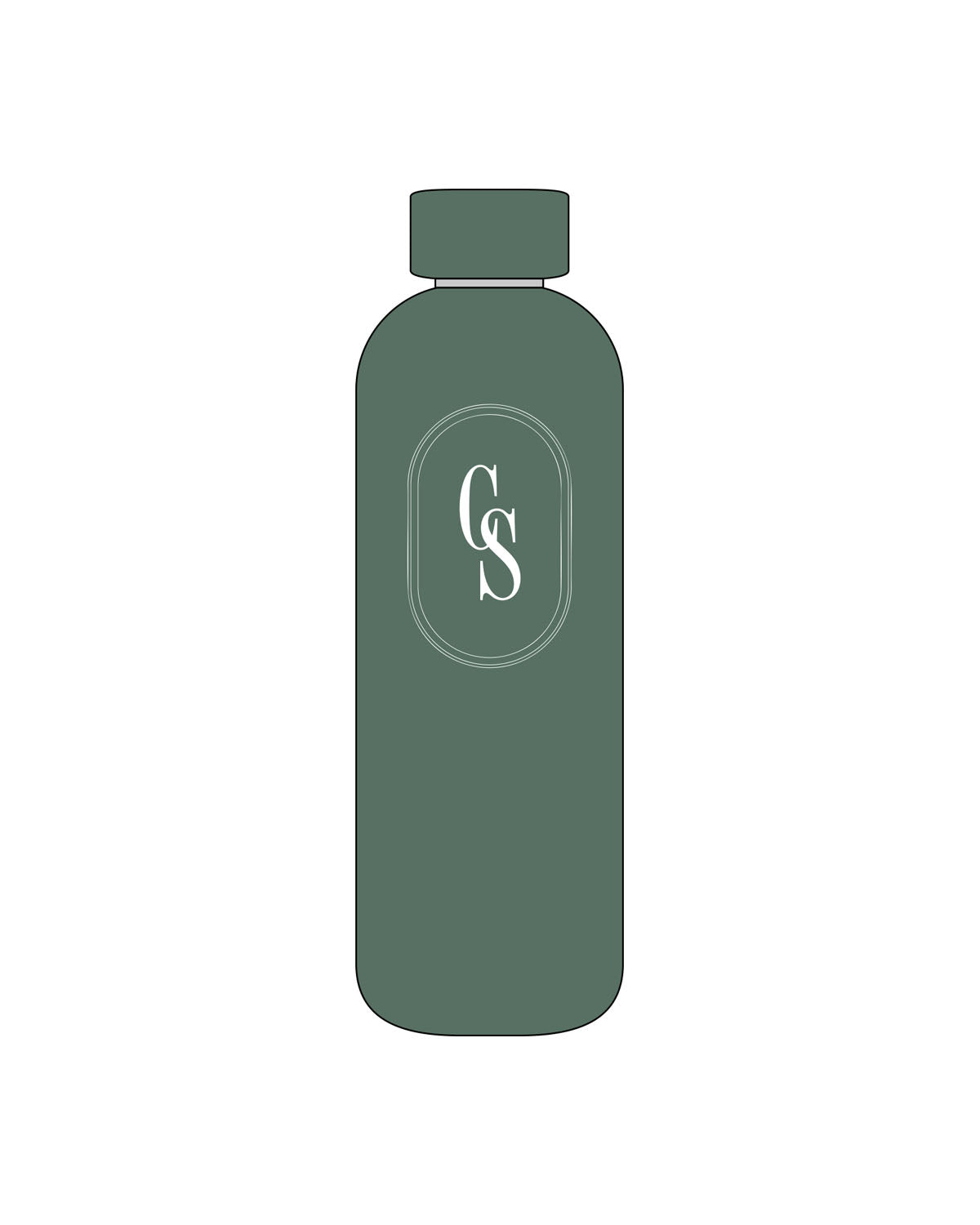 The Water Bottle - Forest - Christian Singles Hub - Center Body - Printed - White Matte