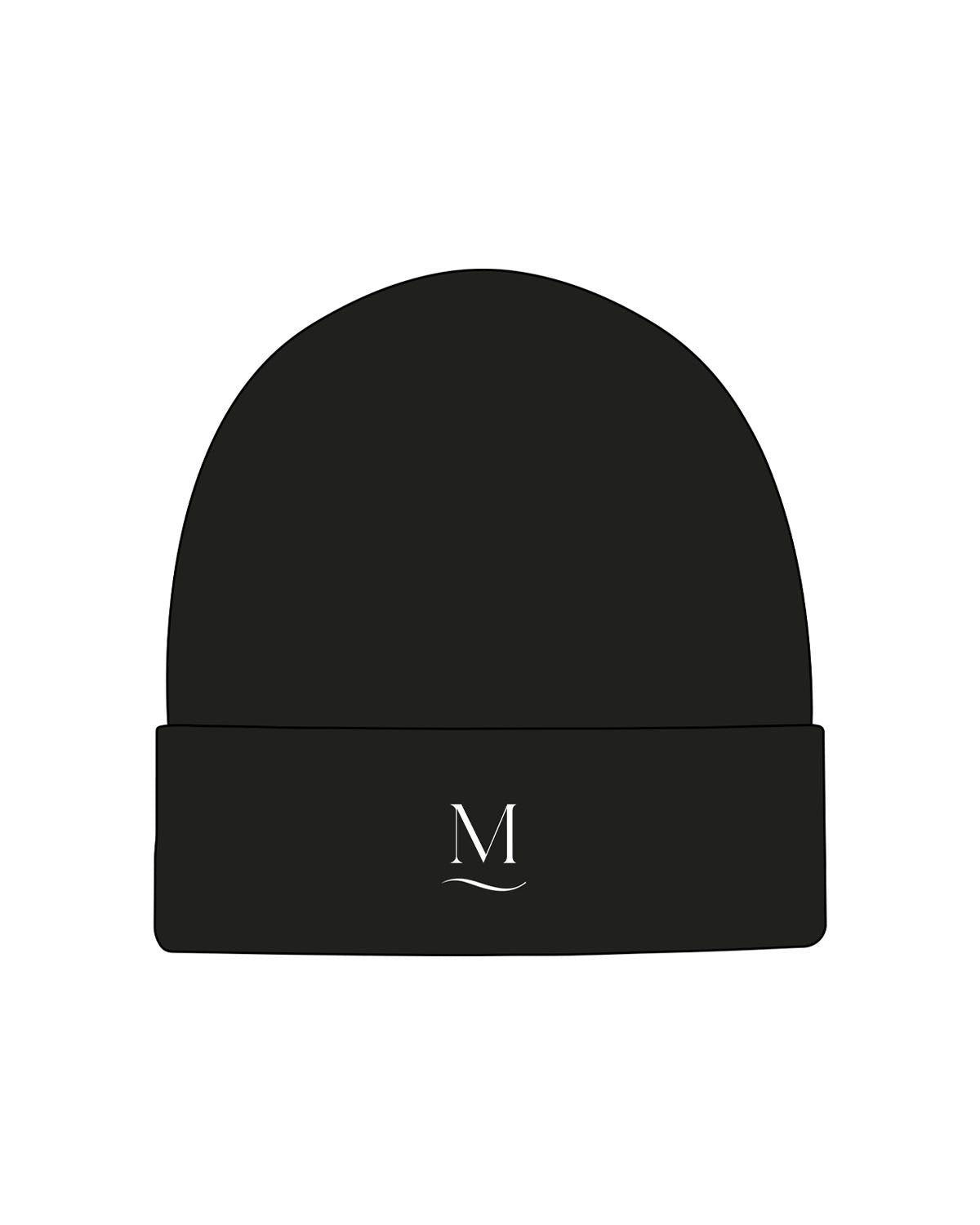 The Beanie - Black - Melt Hot Pilates - Center Brim - Embroidered - White