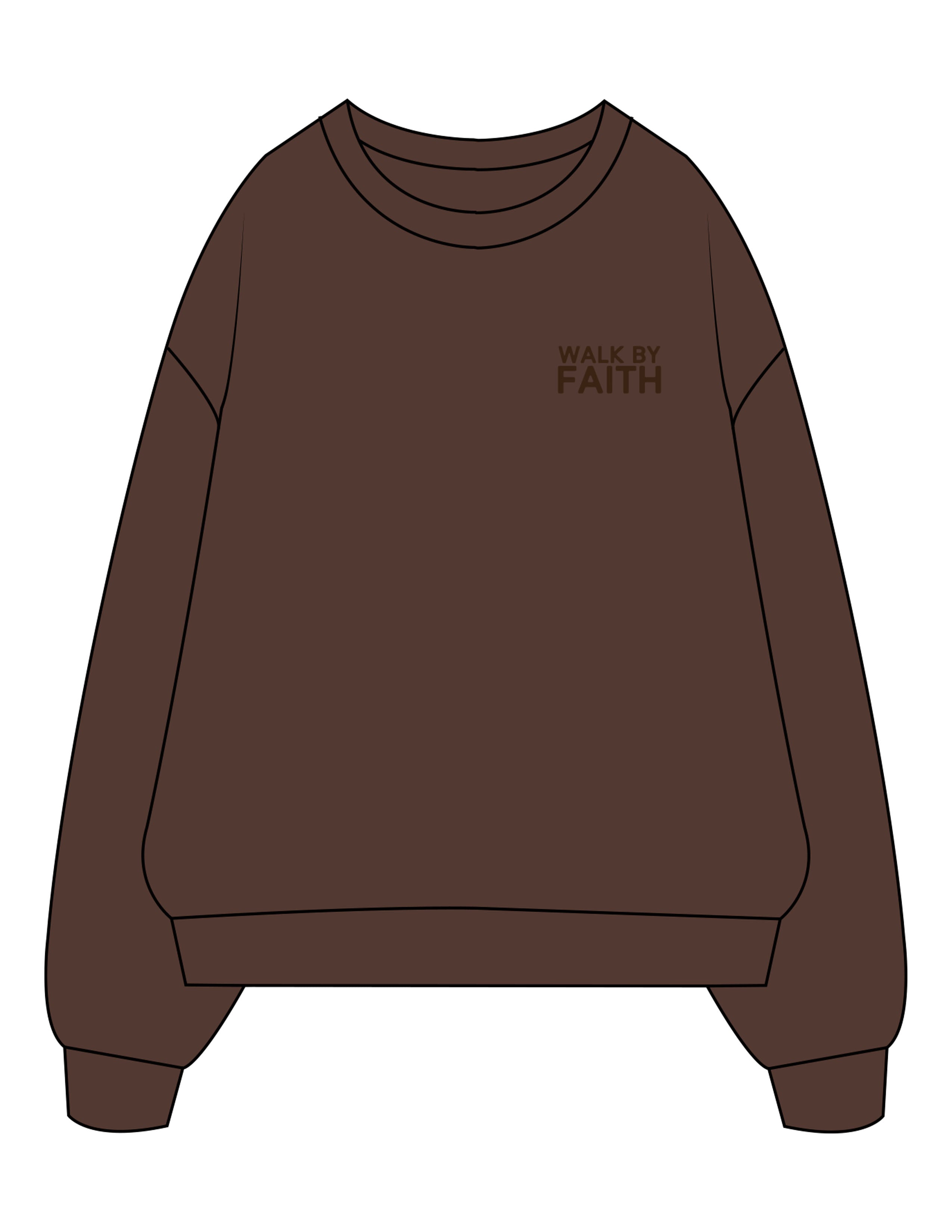 The Recycled Unisex Crewneck - Brown - Anthem Church - Left Chest Stacked & Back Neckline - Embroidered - Tone on Tone