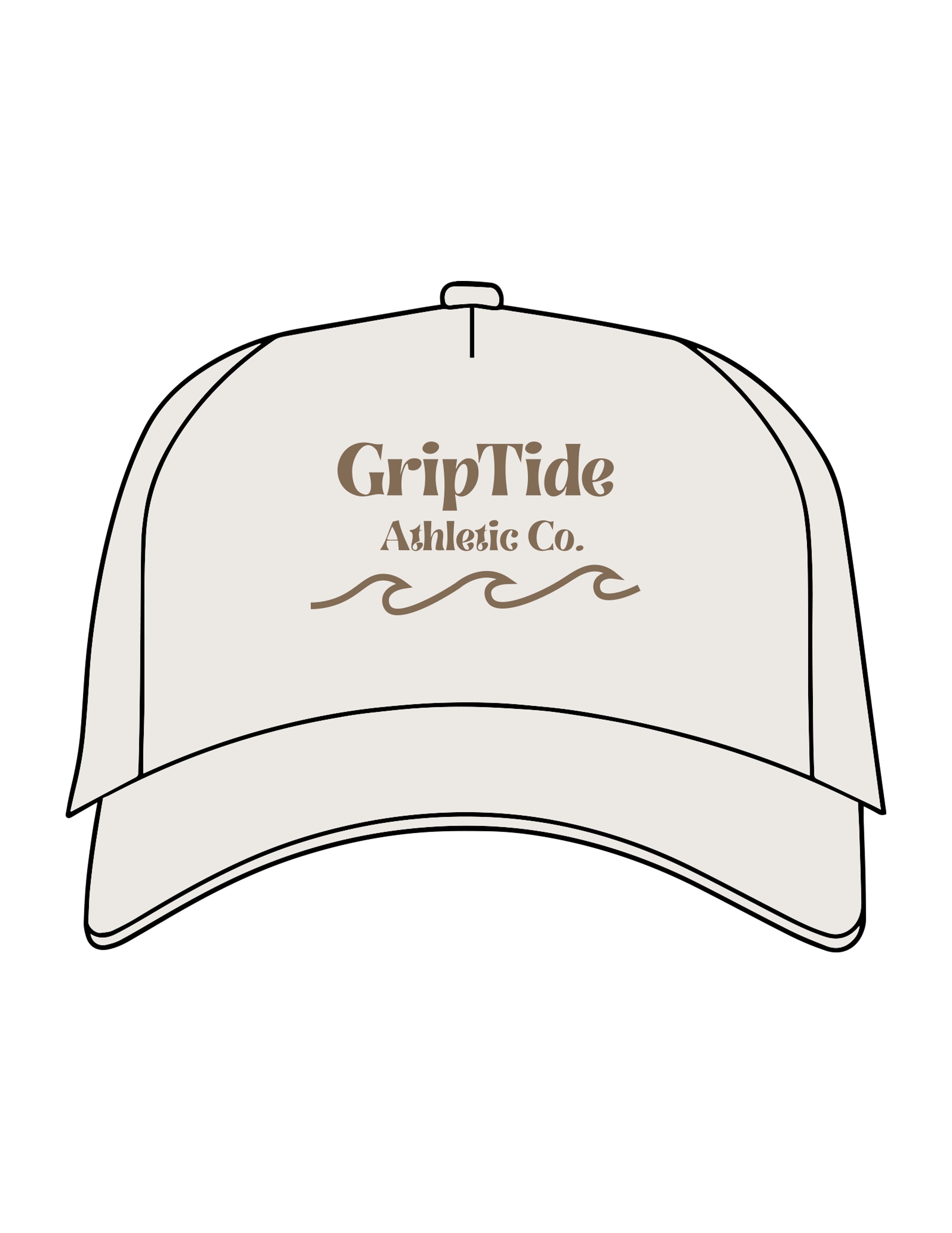 The Foam Trucker Hat - Bone - GripTide - Center Crown Stacked - Printed - Walnut