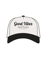 The Canvas Cap - Natural / Black - MD Hyperbaric - Center Crown Stacked "Good Vibes" - Printed - Black