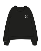 The Womens Crewneck - Black - Studio 10 - Left Chest & Right Sleeve - Embroidered - White