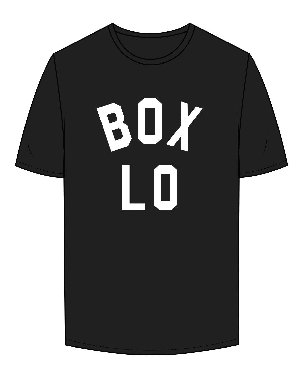 The Mens Tee - Black - Lake Orion - Center Chest BoxLo & Back Full Center - White