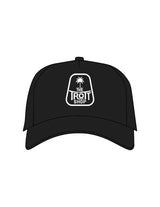 The Trucker Hat - Black - Trottie Golf - Center Crown - Embroidered - Puff - White