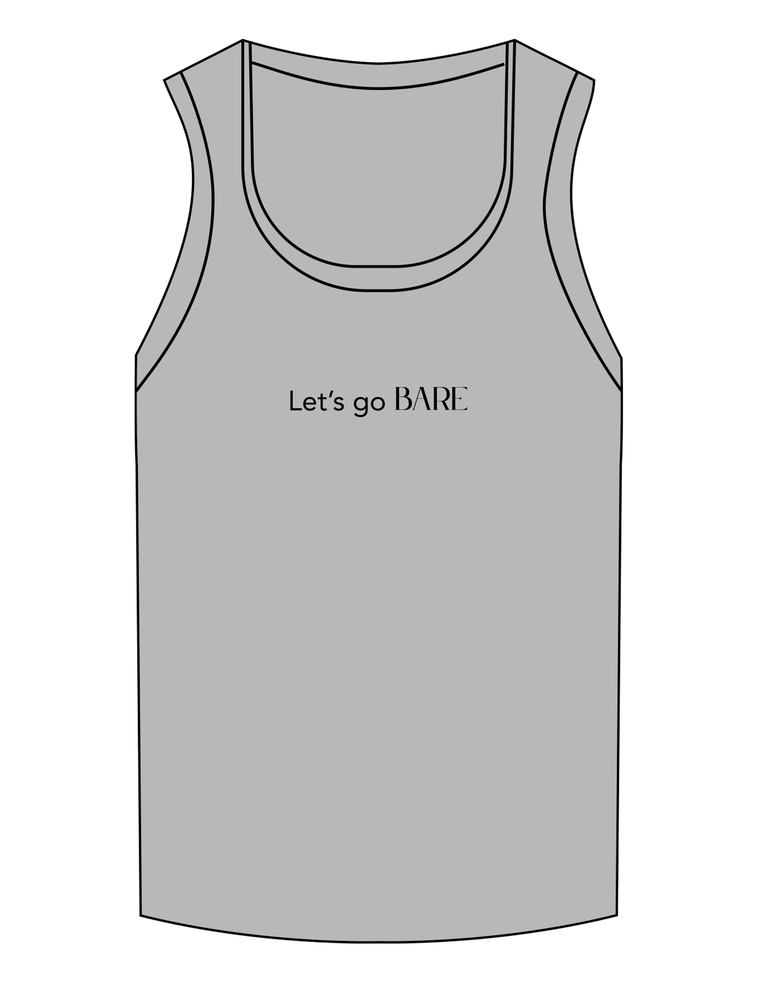 The Micro Rib Full Length Tank - Heather - Bare Pilates - Center Chest - Printed - Black