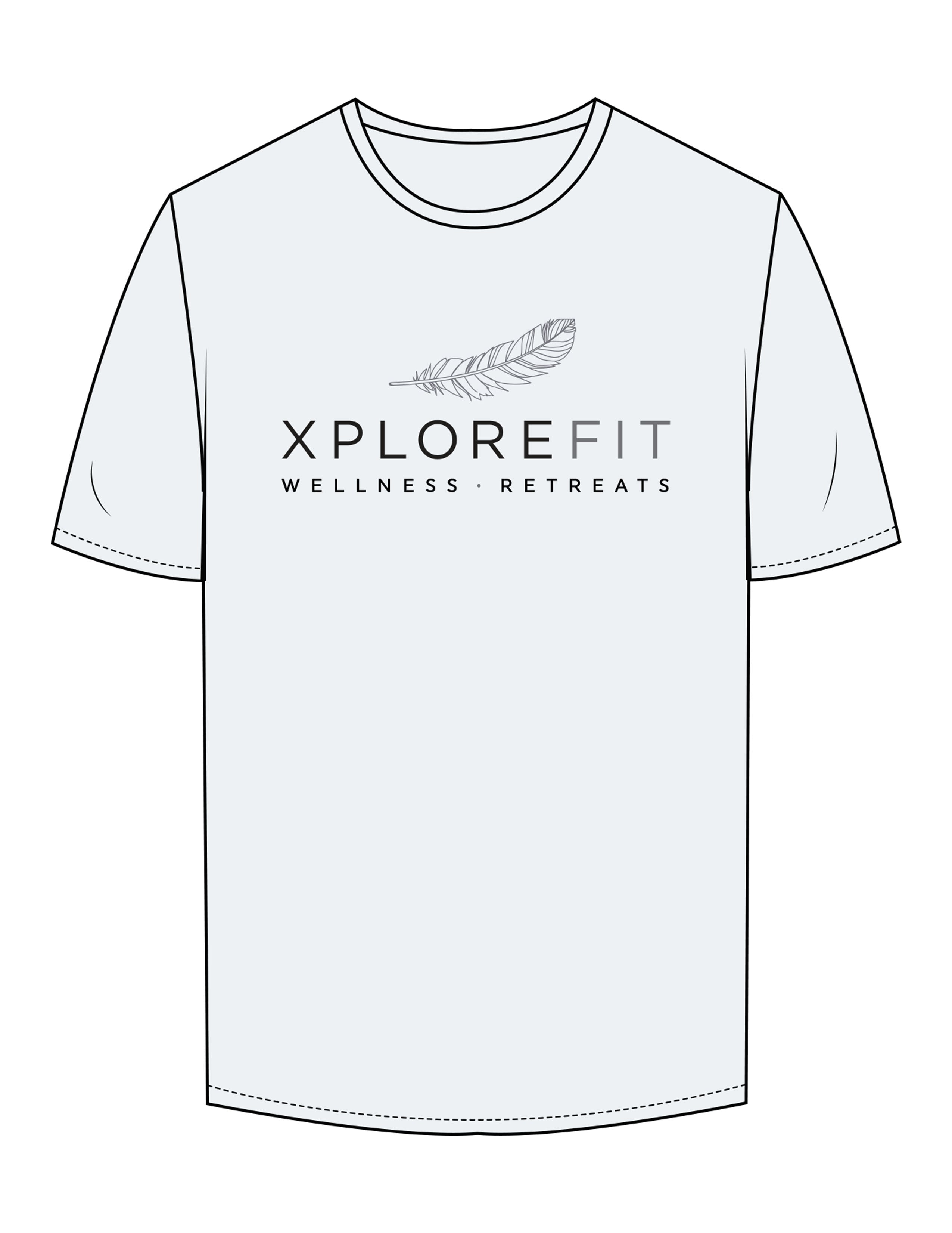 The Mens Tee - Seafoam - XPLOREFIT - Center Chest Stacked - Printed - Full Color