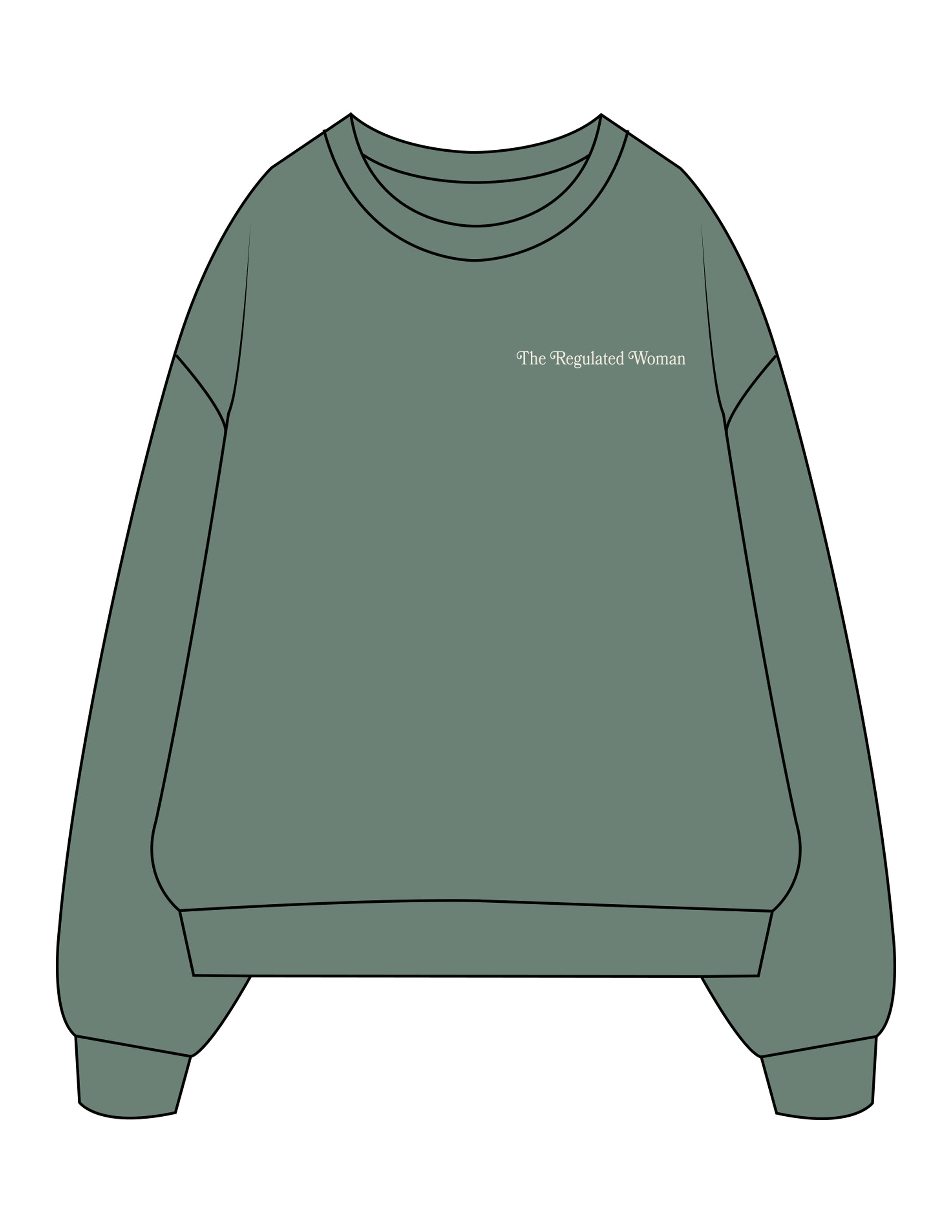 The Midweight Unisex Crewneck - Washed Alpine - Balanced Self - Left Chest & Back Stacked - Printed - Off White