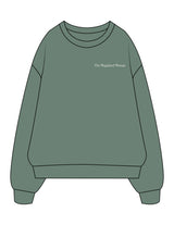 The Midweight Unisex Crewneck - Washed Alpine - Balanced Self - Left Chest & Back Stacked - Printed - Off White