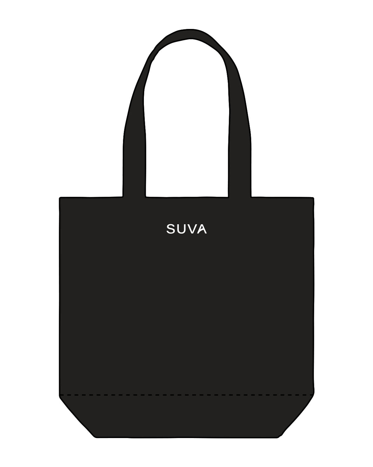 The Promo Tote Bag - Black - SUVA - Top Body - Printed - White