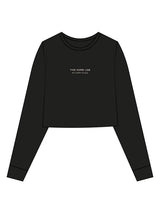 The Crop Long Sleeve - Black - Core Lab - Center Chest Stacked & Back Center Vertical - Cream - E0D6CD