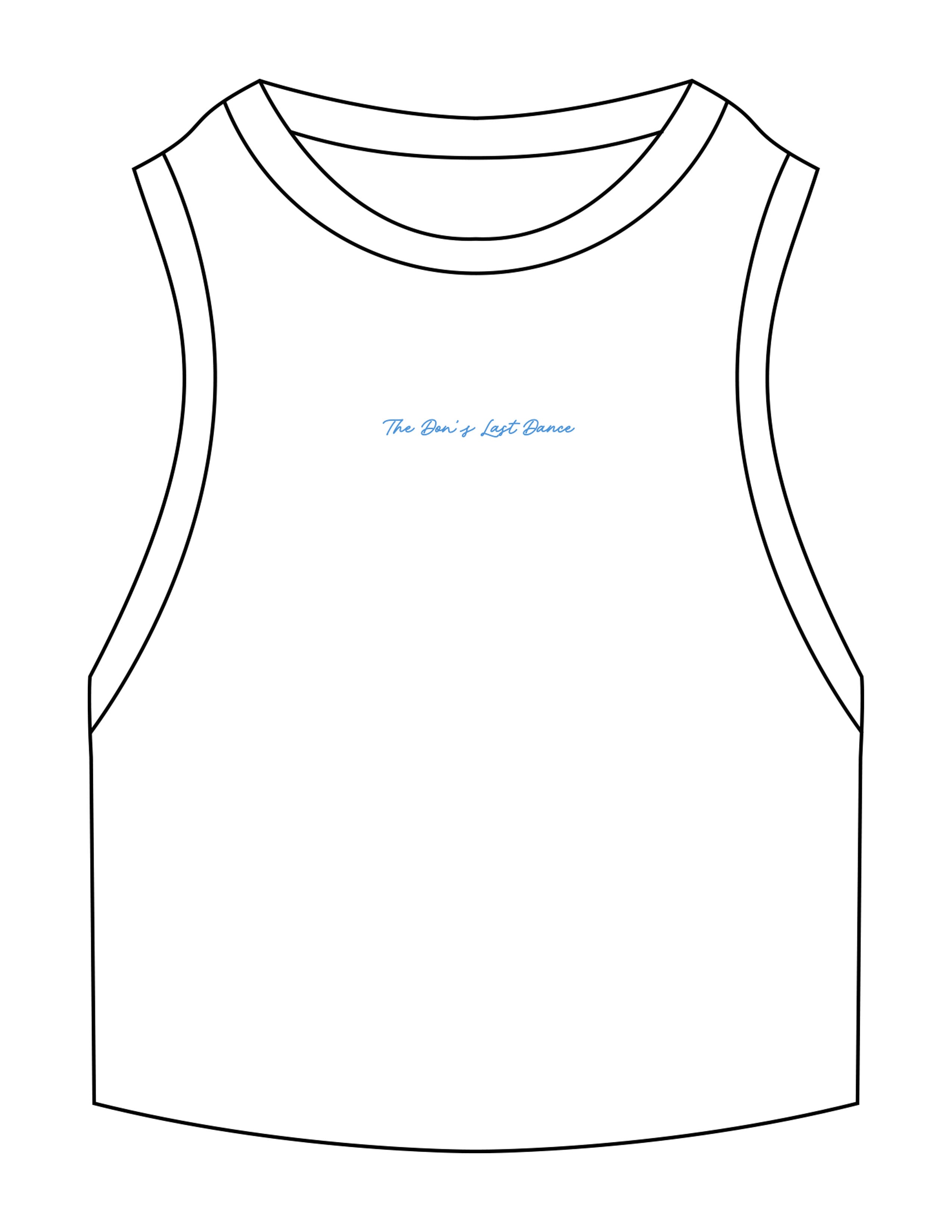 The Ribbed Crop Tank - White - The Don - Center Chest - EMB - Light Blue