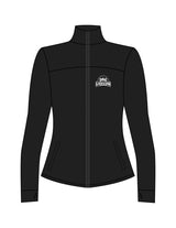 The Womens Zip Jacket - Black - Gladden Gains - Left Chest & Back Neckline - Printed - White