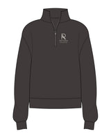 The Mens 1/4 Zip - Washed Black - Reform Athletica - Left Chest - Embroidered - Off White