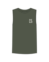 The Mens Tank - Cypress - HiLo - Left Chest Stacked - Printed - Bone