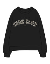 The Mens Classic Crewneck - Black - Core&Co - Center Chest Arc Stacked & Back Neckline - Printed - Off White