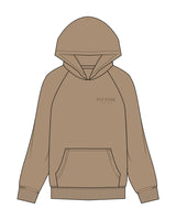 The Mens Hoodie - Sand - Fit 5 - Left Chest Stacked & Center Back - Printed - Tone on Tone