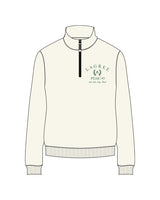 The Womens 1/4 Zip - Off White - Peak 45 - Salt Lake  - Left Chest Stacked - Green