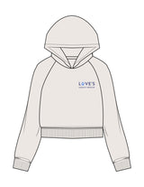 The Womens Crop Hoodie - Bone - LLR - Left Chest Stacked & Back Stacked - Printed - Full Color