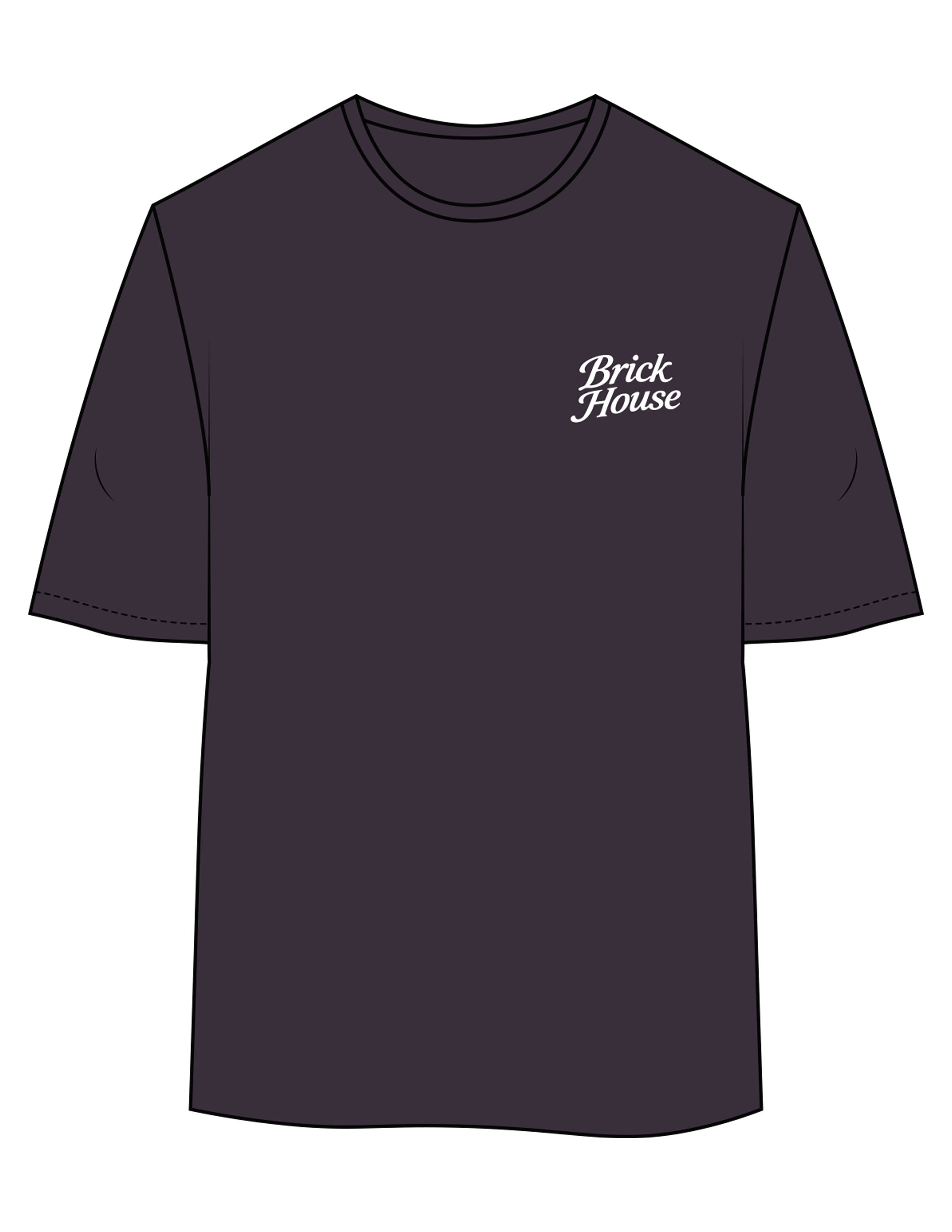 The Womens Oversized Tee - Ink - Brick House Fitness - Left Chest Stacked & Back Stacked - Printed - Full Color