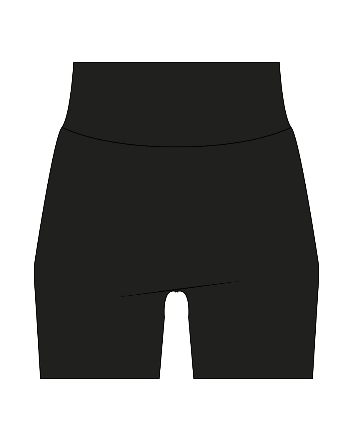 The Basic Short - Black - Krista - Back Waistline - Printed - White