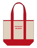 The Contrast Tote Bag - Natural / Red - Rumble - Center Body - EMB - Red