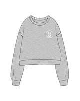 The Oversized Crop - Heather - Core Strong - Left Chest - White