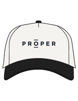 The Canvas Cap - Natural / Black - Proper Brand Co - Center Crown - Embroidered - Puff - Black